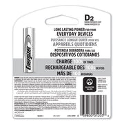 NiMH Rechargeable D Batteries, 1.2 V, 2/Pack