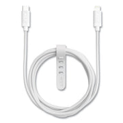 Braided Apple Lightning Cable to USB-C Cable, 6 ft, White