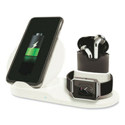 3-in-1 Qi Wireless Charging Stand, USB-C Cable, Black