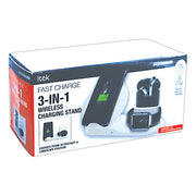 3-in-1 Qi Wireless Charging Stand, USB-C Cable, Black