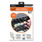 Cord ID Kit, (12) Regular and (12) Jumbo-Sized Cord Identifiers, (72) Color-Coded Stickers, (36) Identifier Inserts