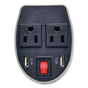 PowerVerter Ultra-Compact Car Inverter, 200 W, Two AC Outlets/Two USB Ports