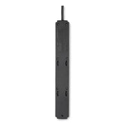 Protect It! Surge Protector, 6 AC Outlets/2 USB Ports, 6 ft Cord, 990 J, Black