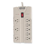 Protect It! Surge Protector, 8 AC Outlets, 8 ft Cord, 1,440 J, Light Gray