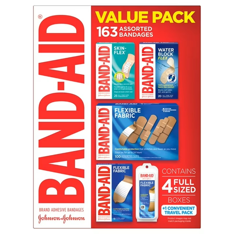 BAND-AID Adhesive Bandages, Variety Pack, 163 ct.