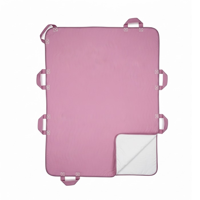 Washable Waterproof Positioning Bed Pad with 8 Reinforced Handles, Pink 34"L x 36"W